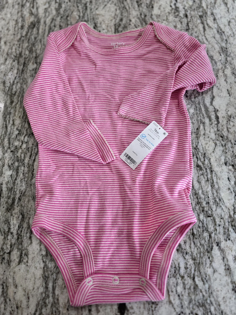 Carter's Cream Sherpa Vest with Pink Trim and Pocket 18 Monfhs - Picture 4 of 5